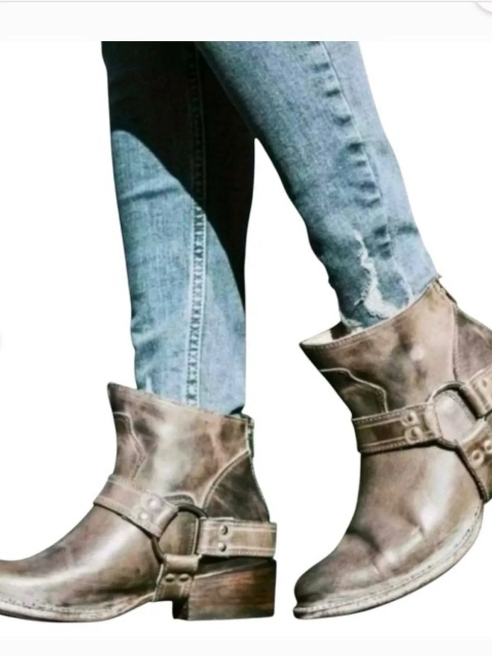 Freebird by Steven Santiago Brown Color Ankle Boots Zipper Back SZ 8 New no Box - Picture 2 of 10